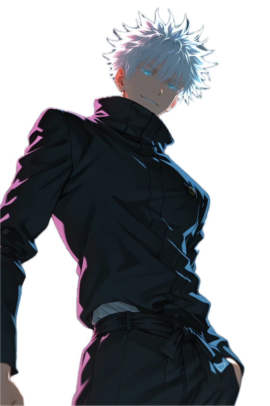 Satoru Gojo in his black uniform