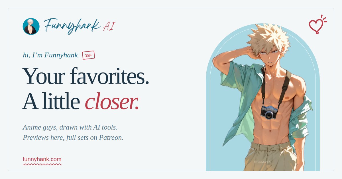 Funnyhank AI | Anime Boys Fan Art, Patreon & Official Links